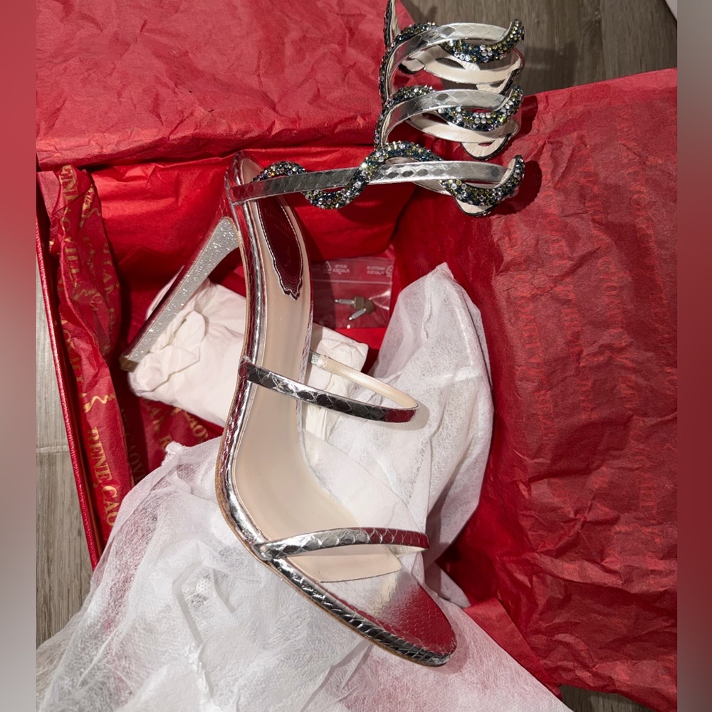 Rene Caovilla Silver Cleo Botticelli Heels